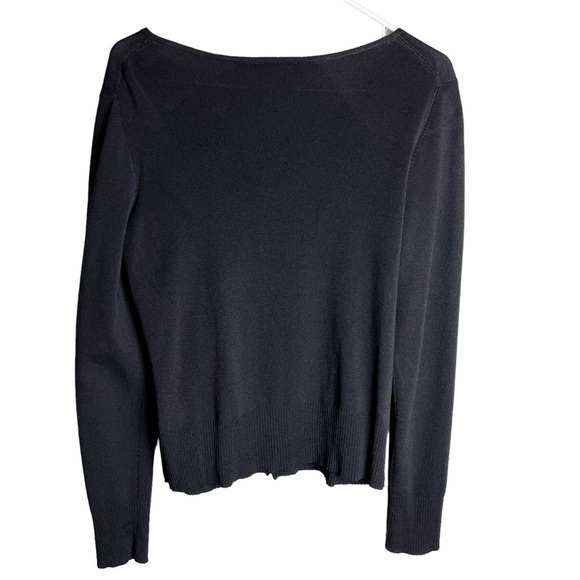 Ann Taylor Loft - Black Tuxedo Ruffle Cardigan - Sz. M - Picture 2 of 7